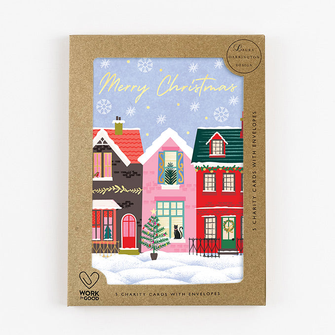 Charity Christmas Card Pack Houses