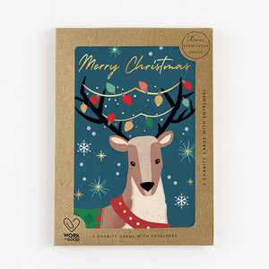 Charity Christmas Card Pack Reindeer