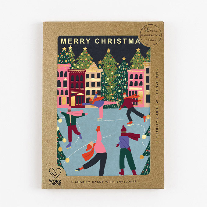 Charity Christmas Card Pack Ice Rink