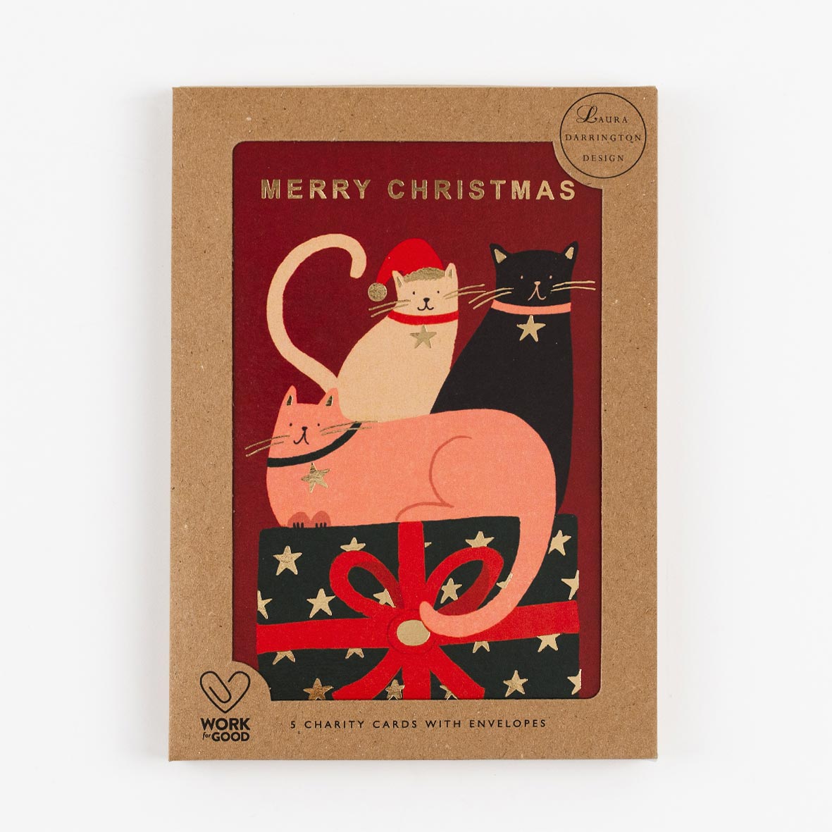 Charity Christmas Card Pack Christmas Cat